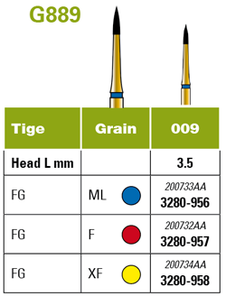 Fraise diamantée G889 - Diatech